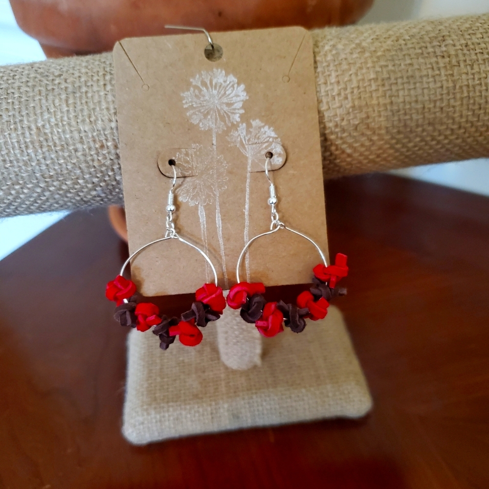 Leather knotted earrings